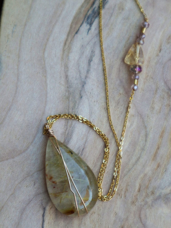 rutilated quartz pendant