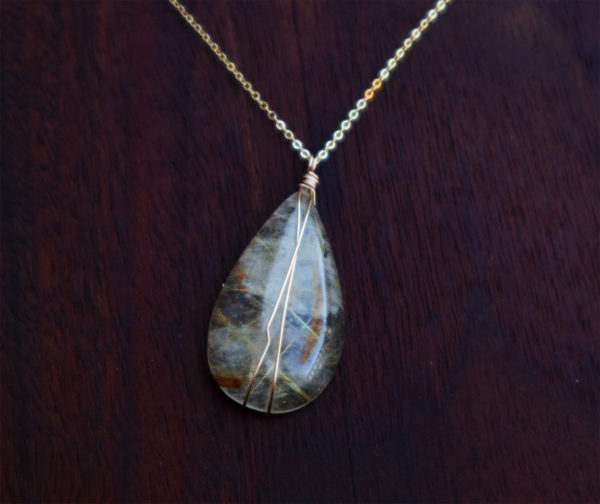 rutilated quartz pendant