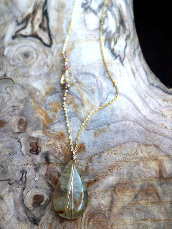 rutilated quartz pendant