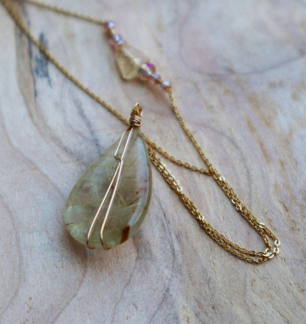 rutilated quartz pendant