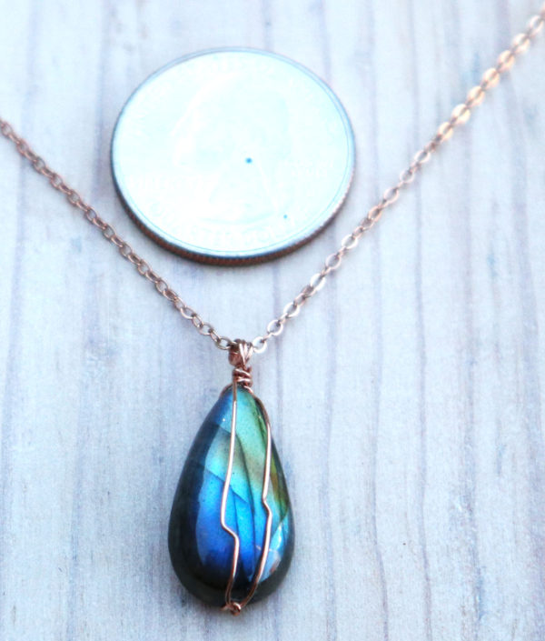 Gold and blue labradorite necklace