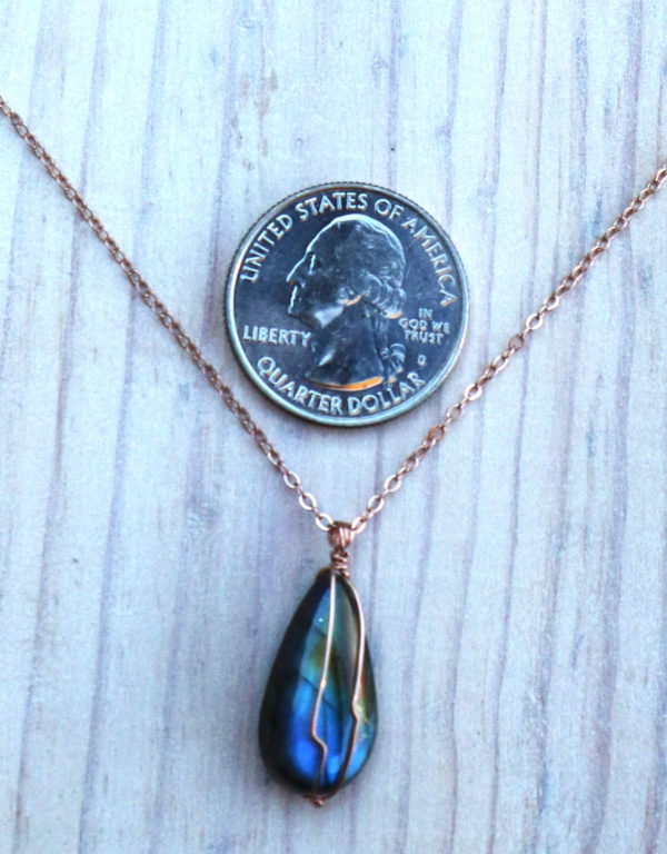 Gold and blue labradorite necklace