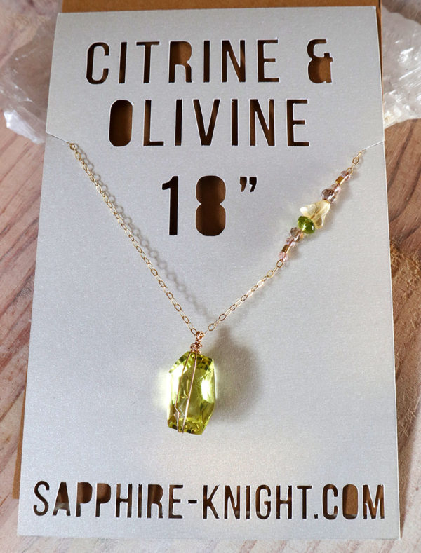 citrine and olivine necklace