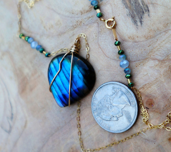 Blue Flashy Labradorite necklace