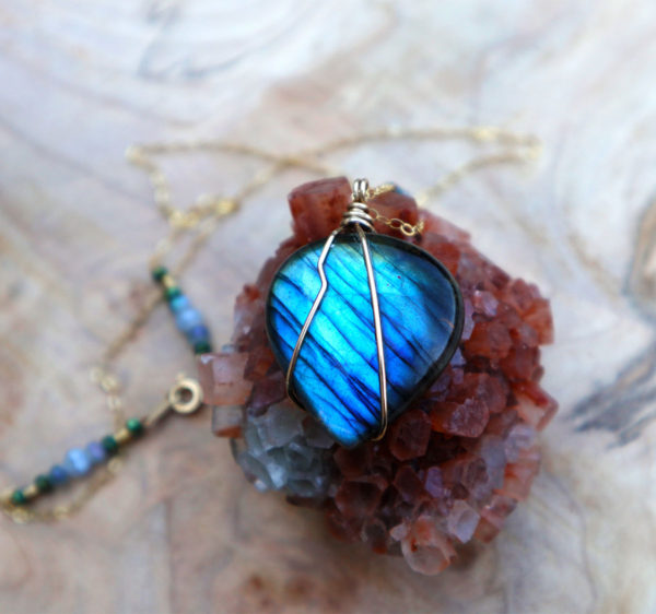 Blue Flashy Labradorite necklace