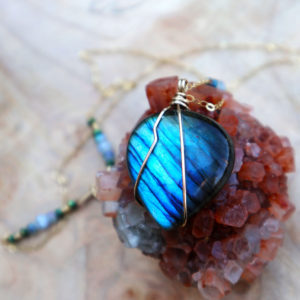 Blue Flashy Labradorite necklace