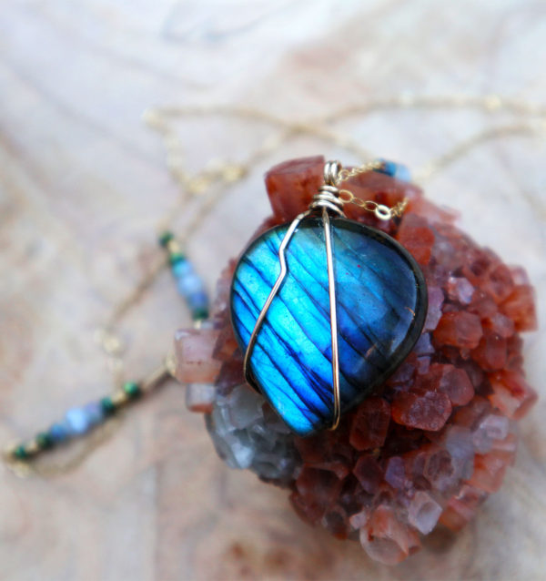 Blue Flashy Labradorite necklace