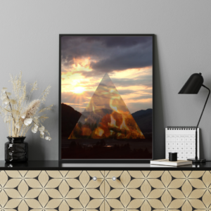 Alchemy of Fire in the Elements in Alchemy wall art poster, in real interior design.