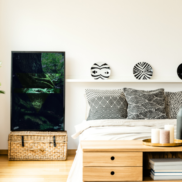 Alchemy of Earth wall art poster, shown in context in a bedroom.