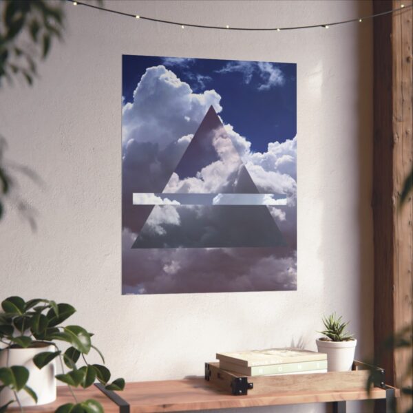 The alchemy element of air poster, as a poster of clouds, in context and on a wall.