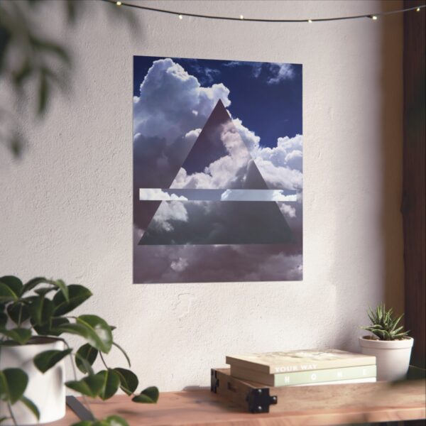 The alchemy element of air poster, as a poster of clouds, in context and on a wall.