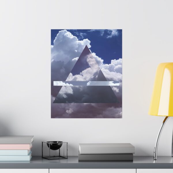 The alchemy element of air poster, as a poster of clouds, in context and on a wall.