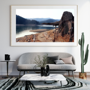 Art Photo of an Orofino overlook. With Mountains and lake scene.